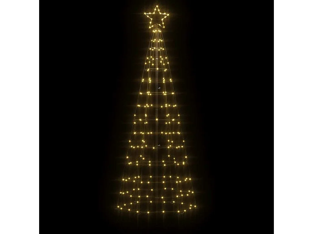 Albero di Natale a LED con pali 220 LED bianco caldo 180 cm
