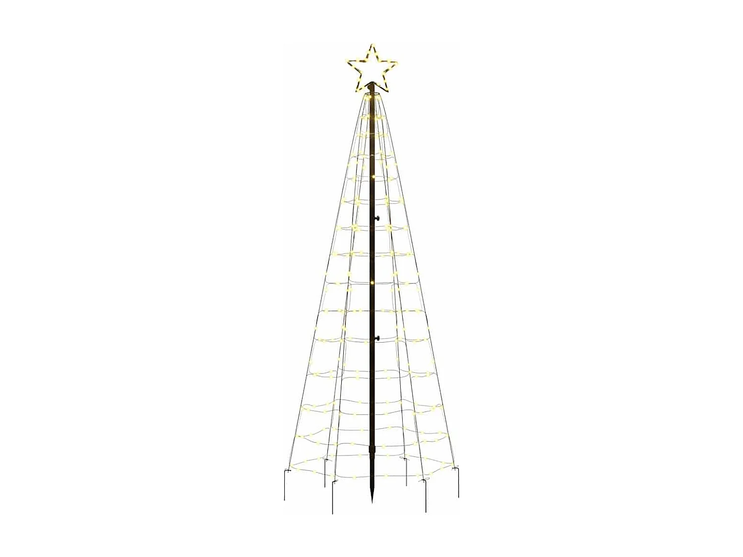 Albero di Natale a LED con pali 220 LED bianco caldo 180 cm