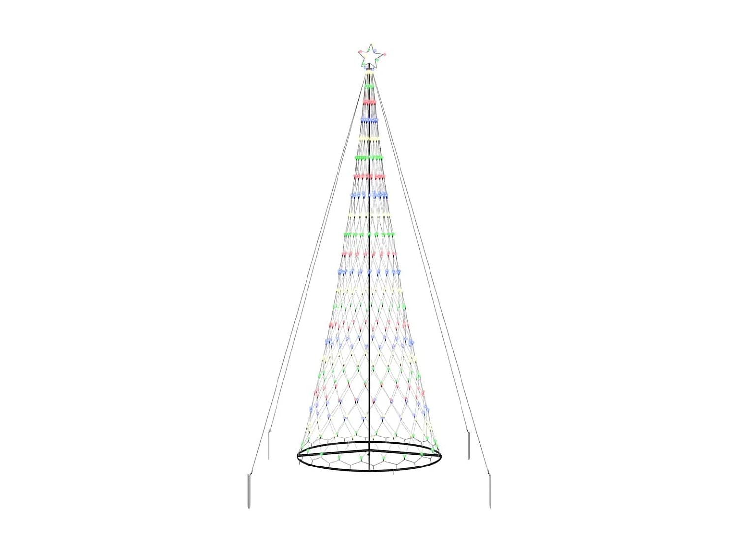 Arbre de Noël LED Multicolore 138,5 x 138,5 x 399 cm Métal