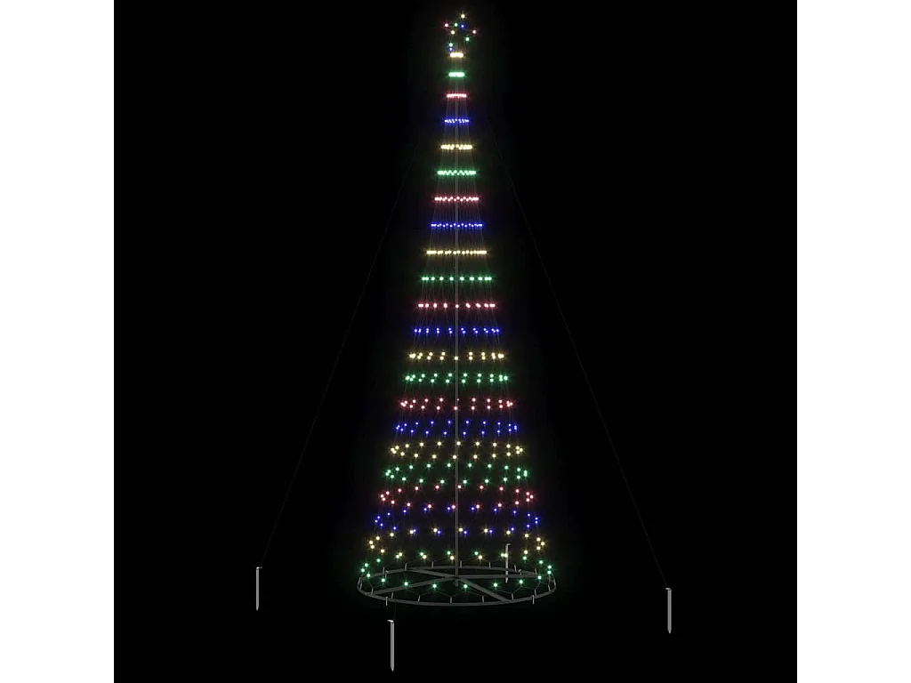 Arbre de Noël LED Multicolore 138,5 x 138,5 x 399 cm Métal