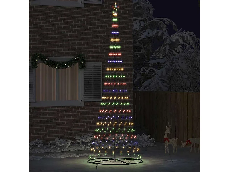 Albero di Natale LED multicolore 138,5 x 138,5 x 399 cm in metallo