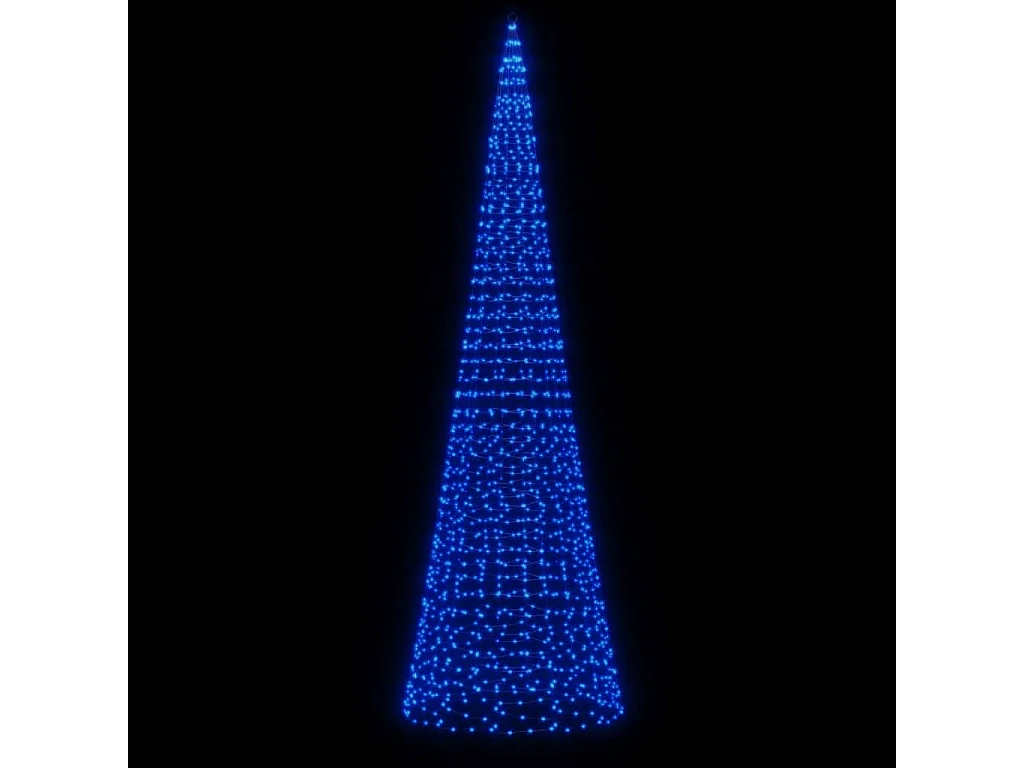Sapin de Noël à LED sur mât de drapeau 1534 LED bleu 500 cm