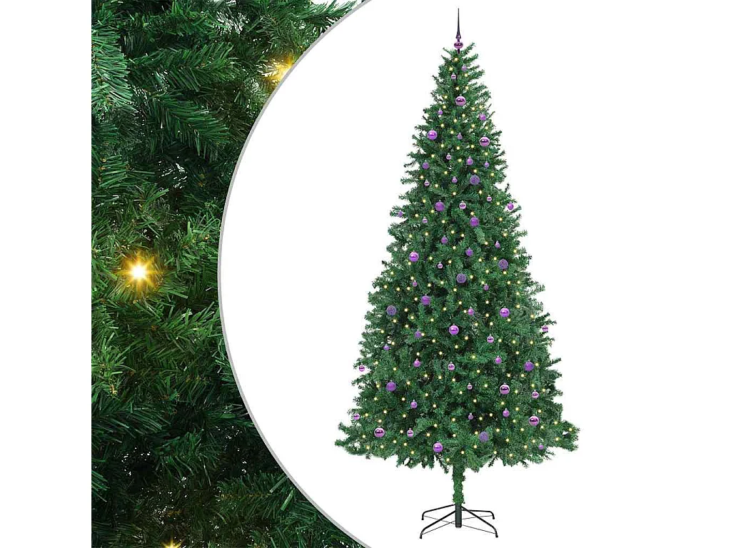 Künstlicher Weihnachtsbaum Grün 300 cm PVC, Metall und Kunststoff