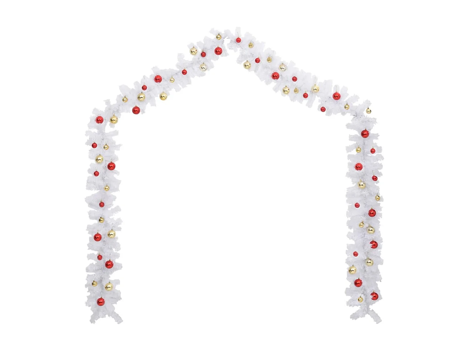 Kerstkrans versierd met ballen Wit 10 m