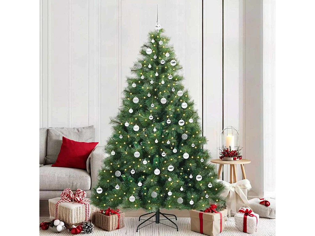 Sapin de Noël artificiel avec 300 LED Vert 210 cm PE et PVC