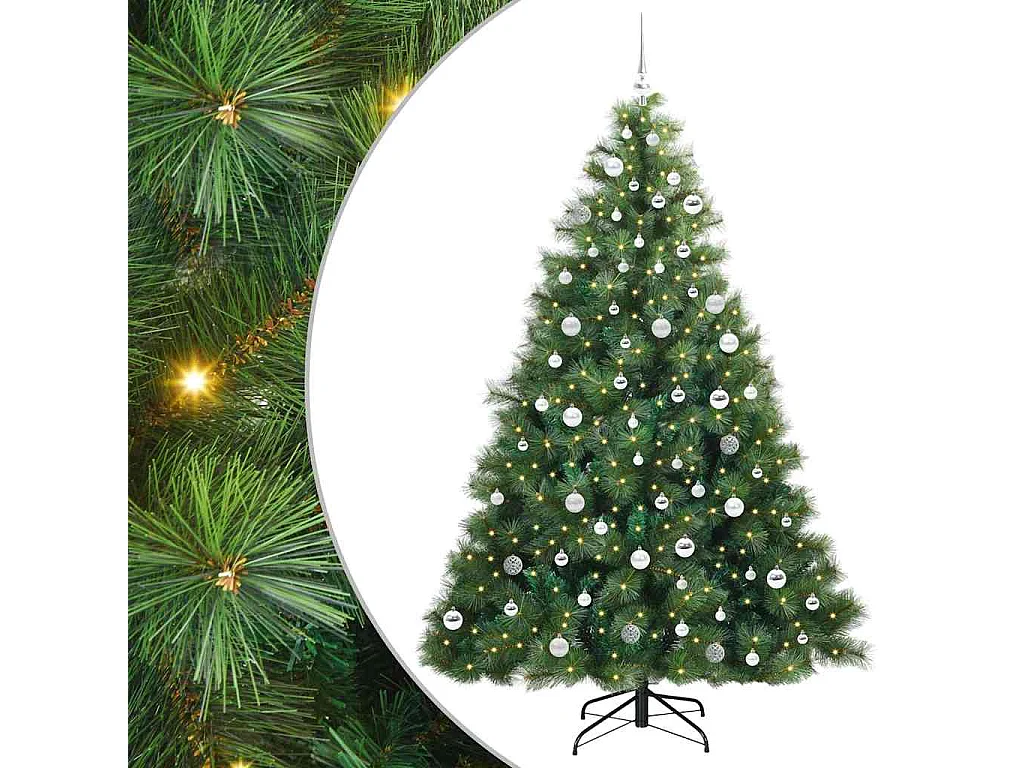 Sapin de Noël artificiel avec 300 LED Vert 210 cm PE et PVC