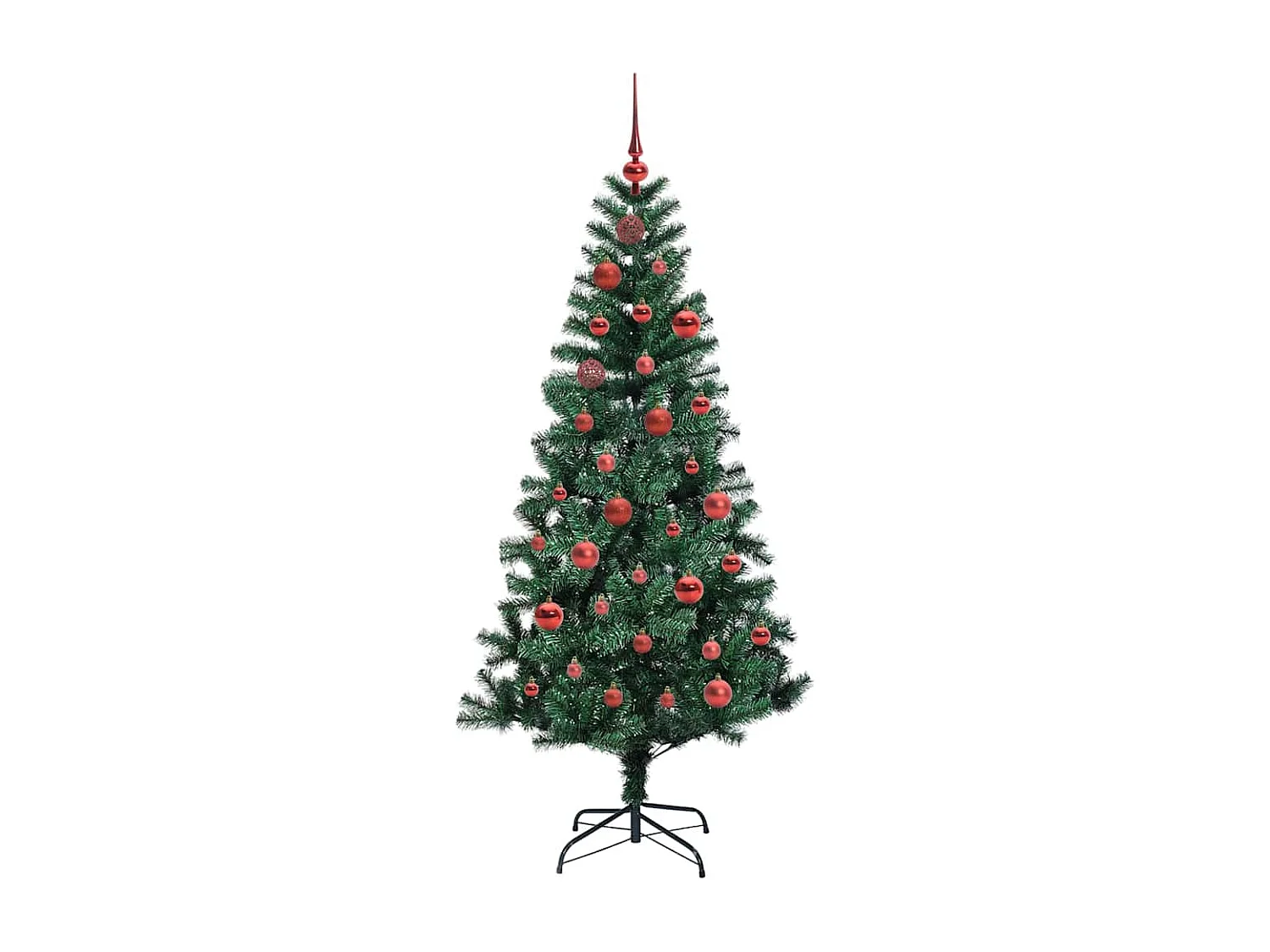 Albero di Natale artificiale preilluminato verde 150 cm PVC e metallo