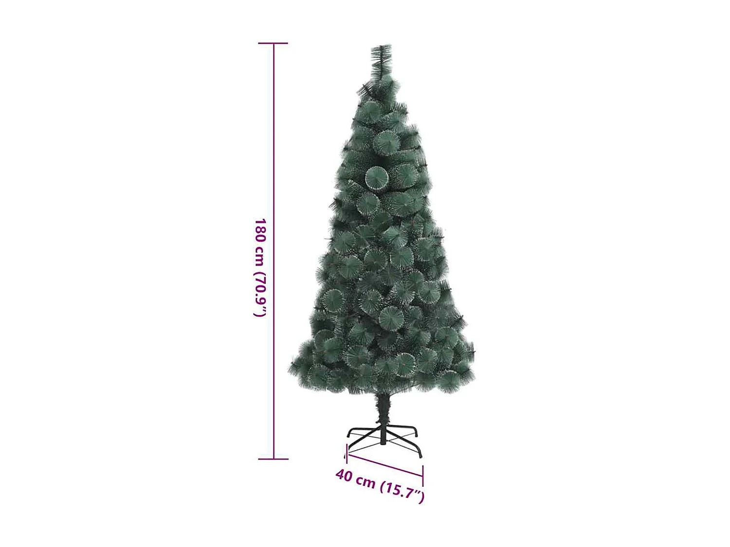 Voorverlichte kunstkerstboom groen 180cm PET