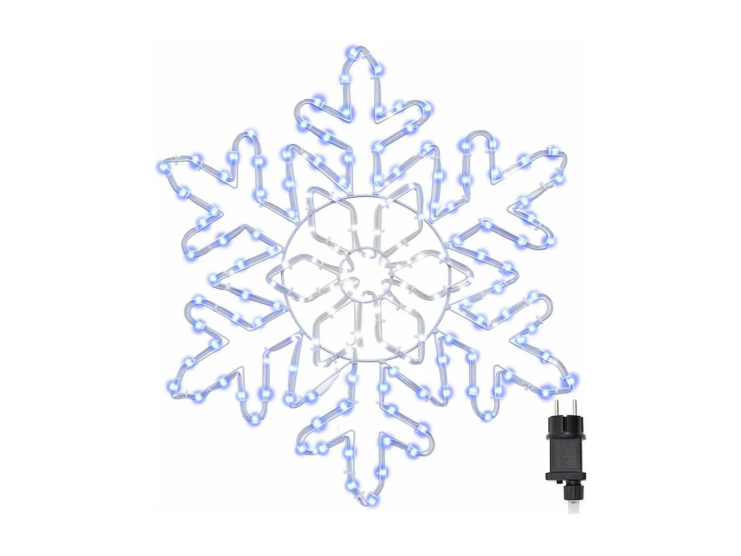 Flocon de Noël avec 156 LED Bleu 55.5 x 55.5 x 0.75cm PVC