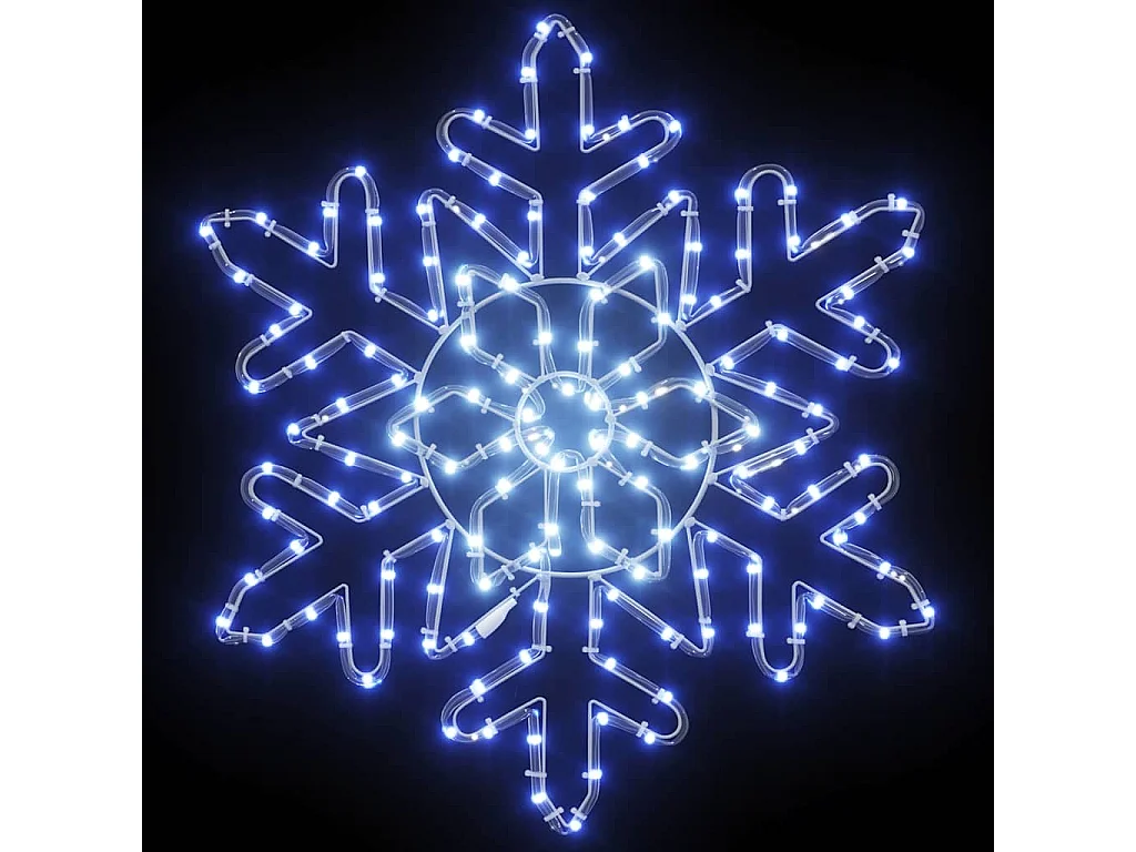 Flocon de Noël avec 156 LED Bleu 55.5 x 55.5 x 0.75cm PVC