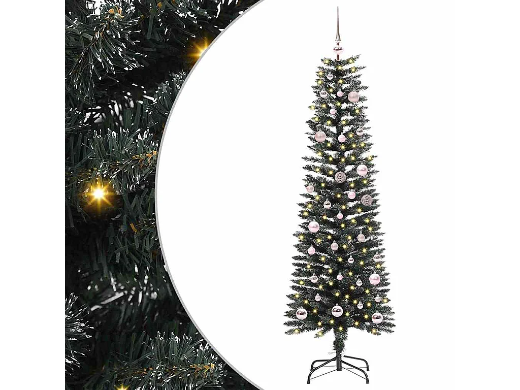 Albero di Natale artificiale con 150 LED Verde 43 x 43 x 150 cm
