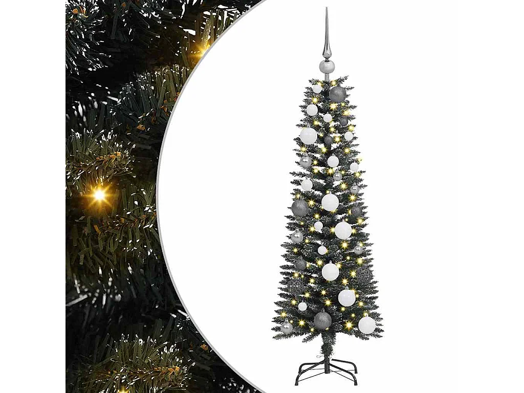 Sapin de Noël artificiel avec 150 LED Vert 40,5 x 40,5 x 120 cm
