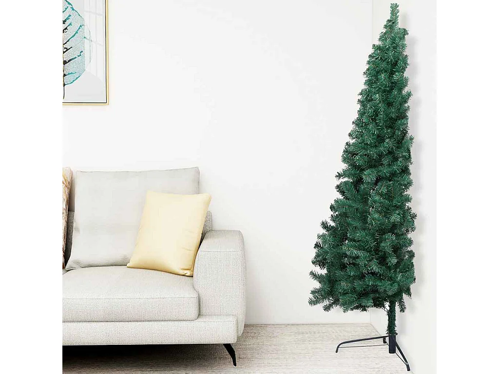 Albero di Natale artificiale preilluminato con palline verdi, 150 cm