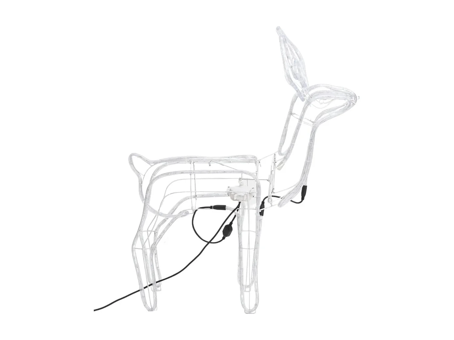 Rennes de Noël avec têtes mobiles 2 pcs Blanc chaud