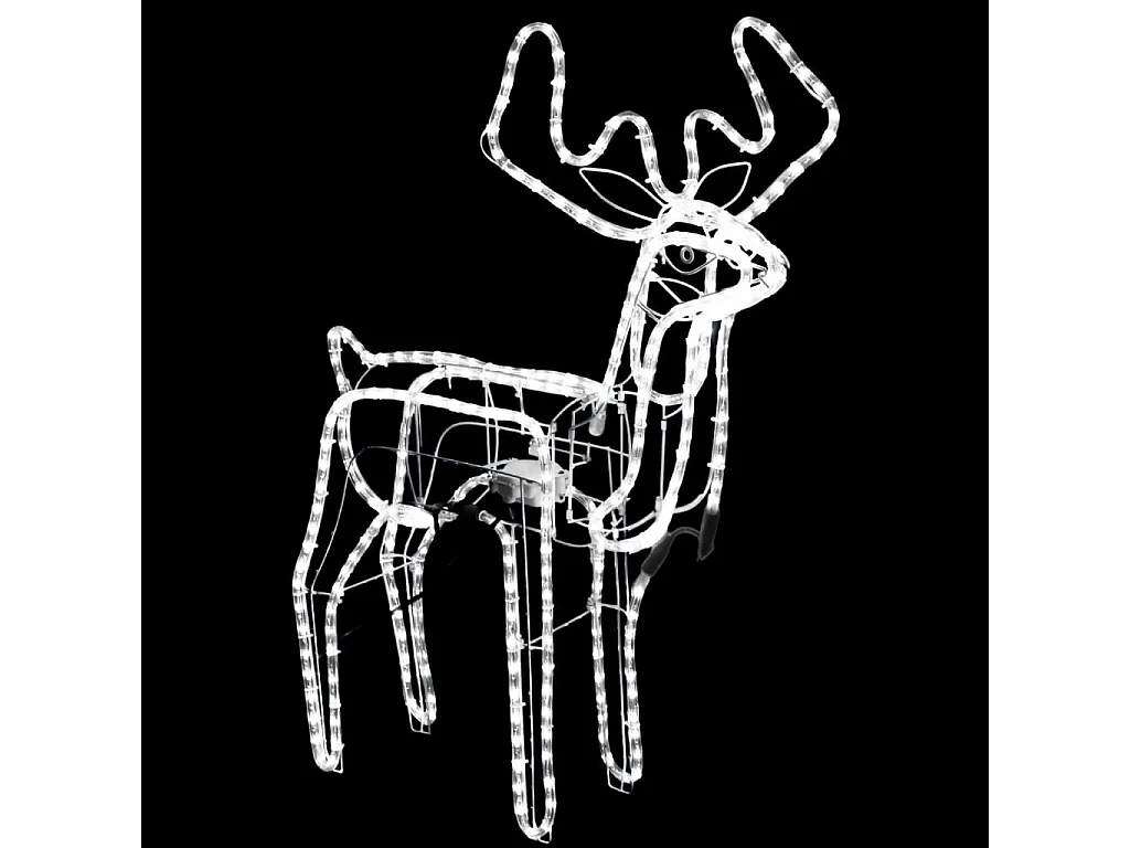 Rennes de Noël avec têtes mobiles 2 pcs Blanc chaud