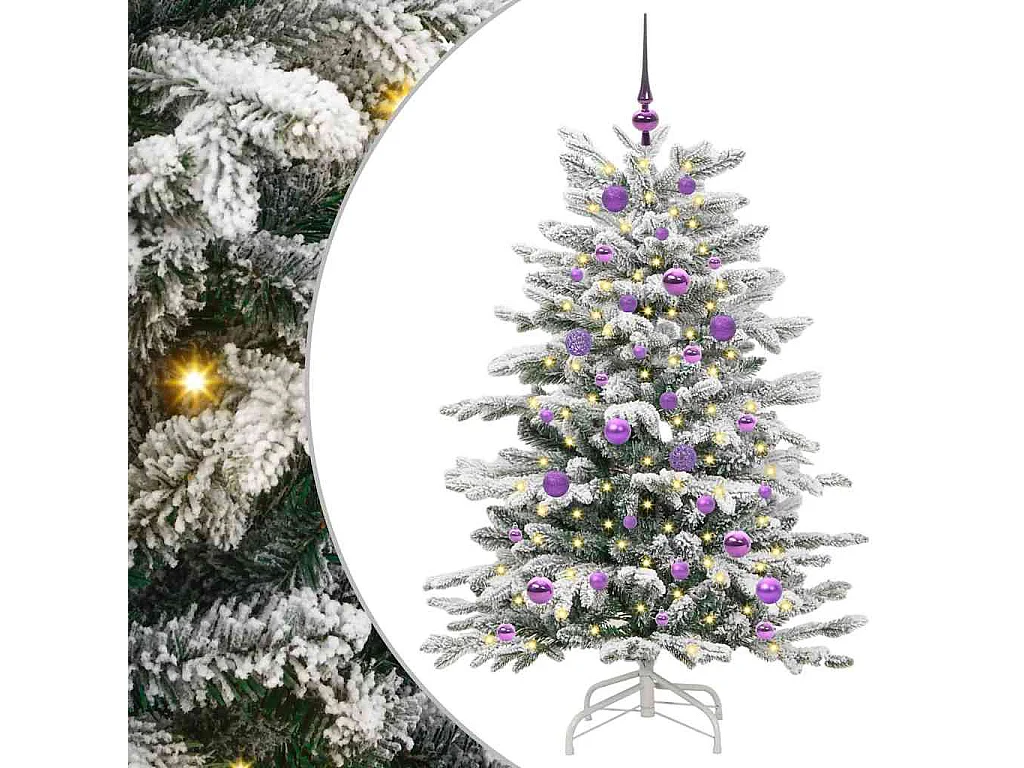 Albero di Natale artificiale con rami incernierati bianco 150 cm