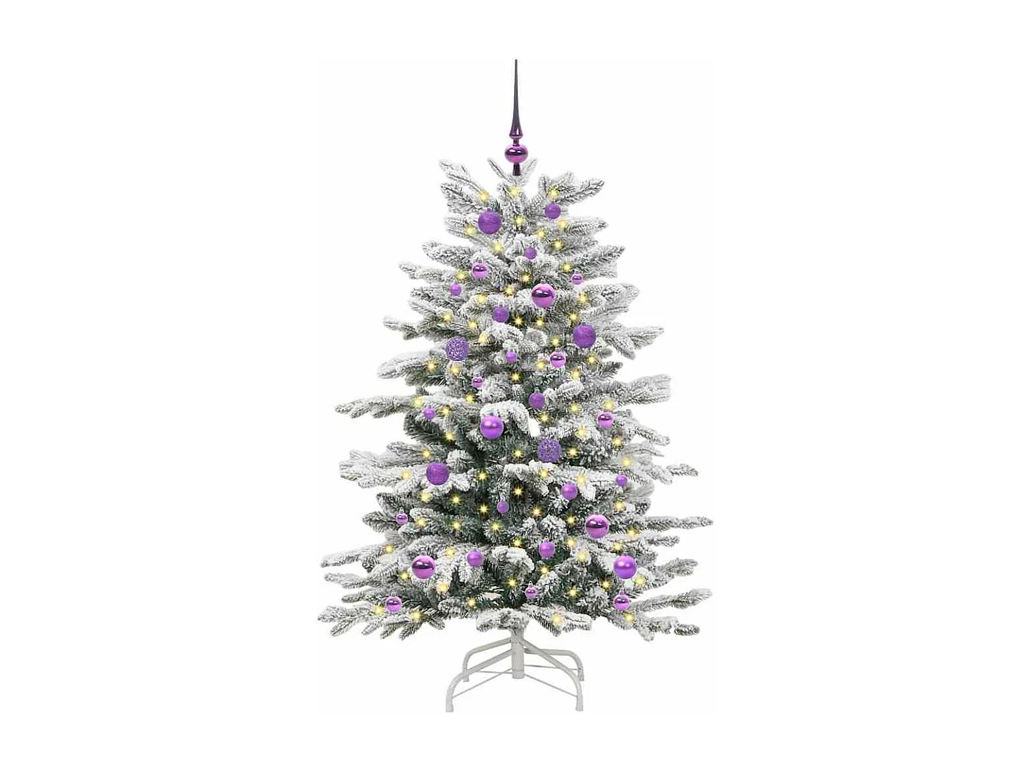 Albero di Natale artificiale con rami incernierati bianco 150 cm