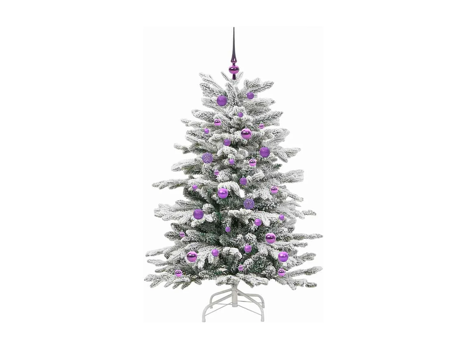 Albero di Natale artificiale con rami incernierati bianco 150 cm