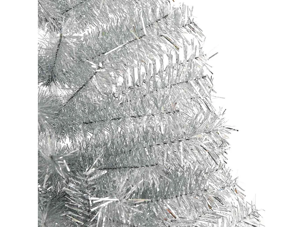 Beleuchteter künstlicher Weihnachtsbaum Silber 210cm PET