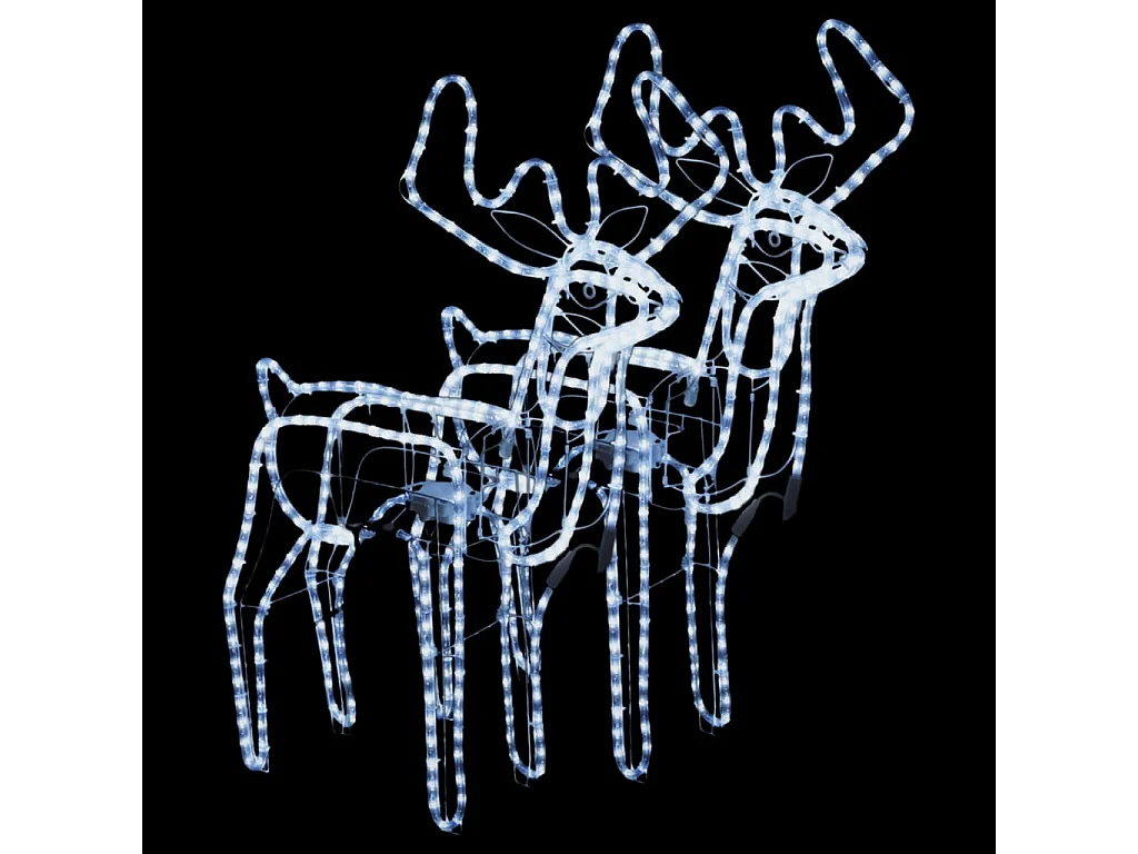 Rennes de Noël avec têtes mobiles 2 pcs Blanc froid 76x42x87 cm