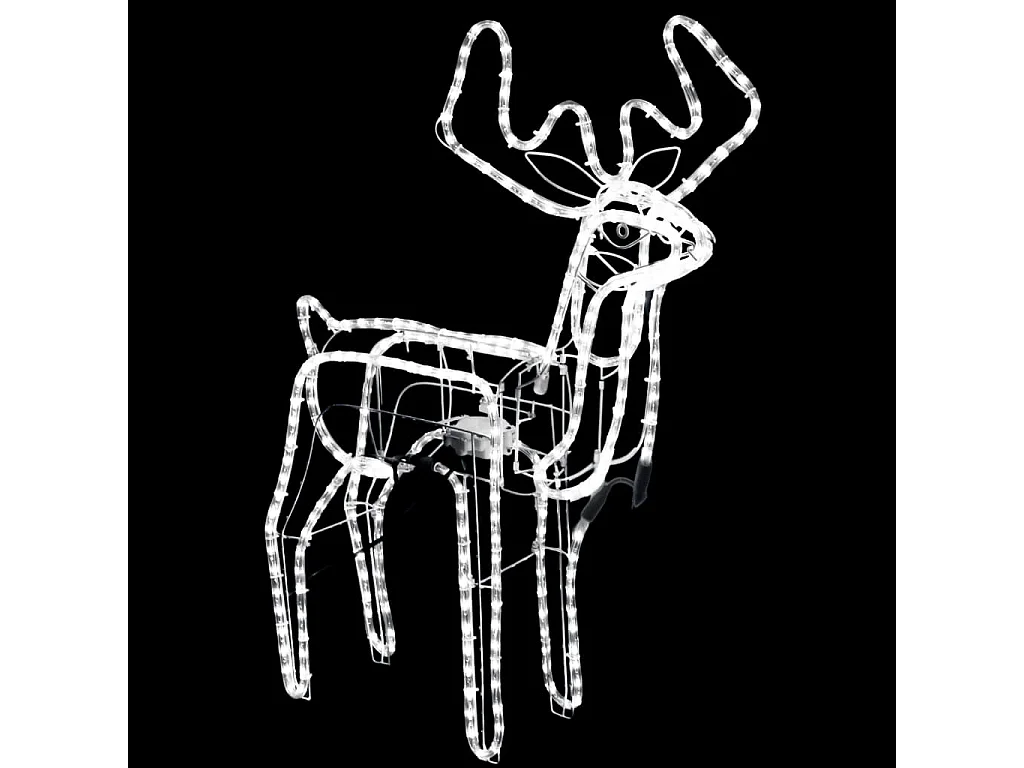 Rennes de Noël avec têtes mobiles 2 pcs Blanc froid 76x42x87 cm