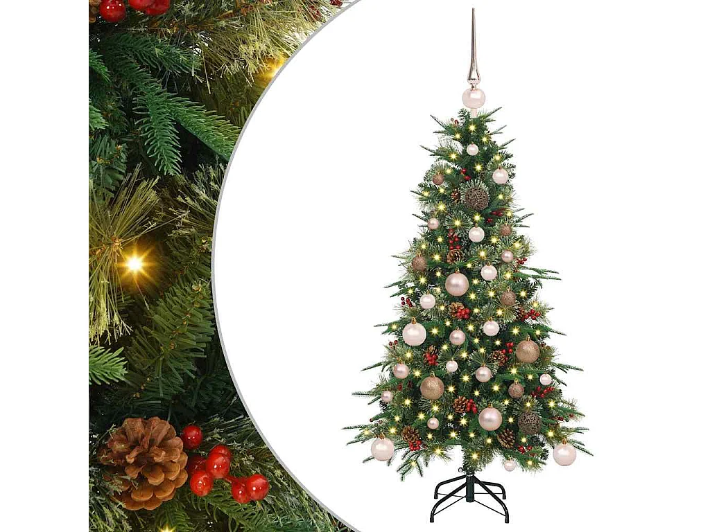 Albero di Natale artificiale con rami incernierati verde 120 cm