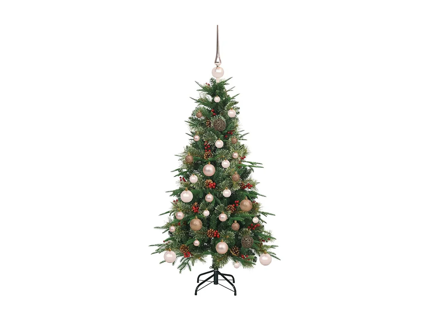 Albero di Natale artificiale con rami incernierati verde 120 cm