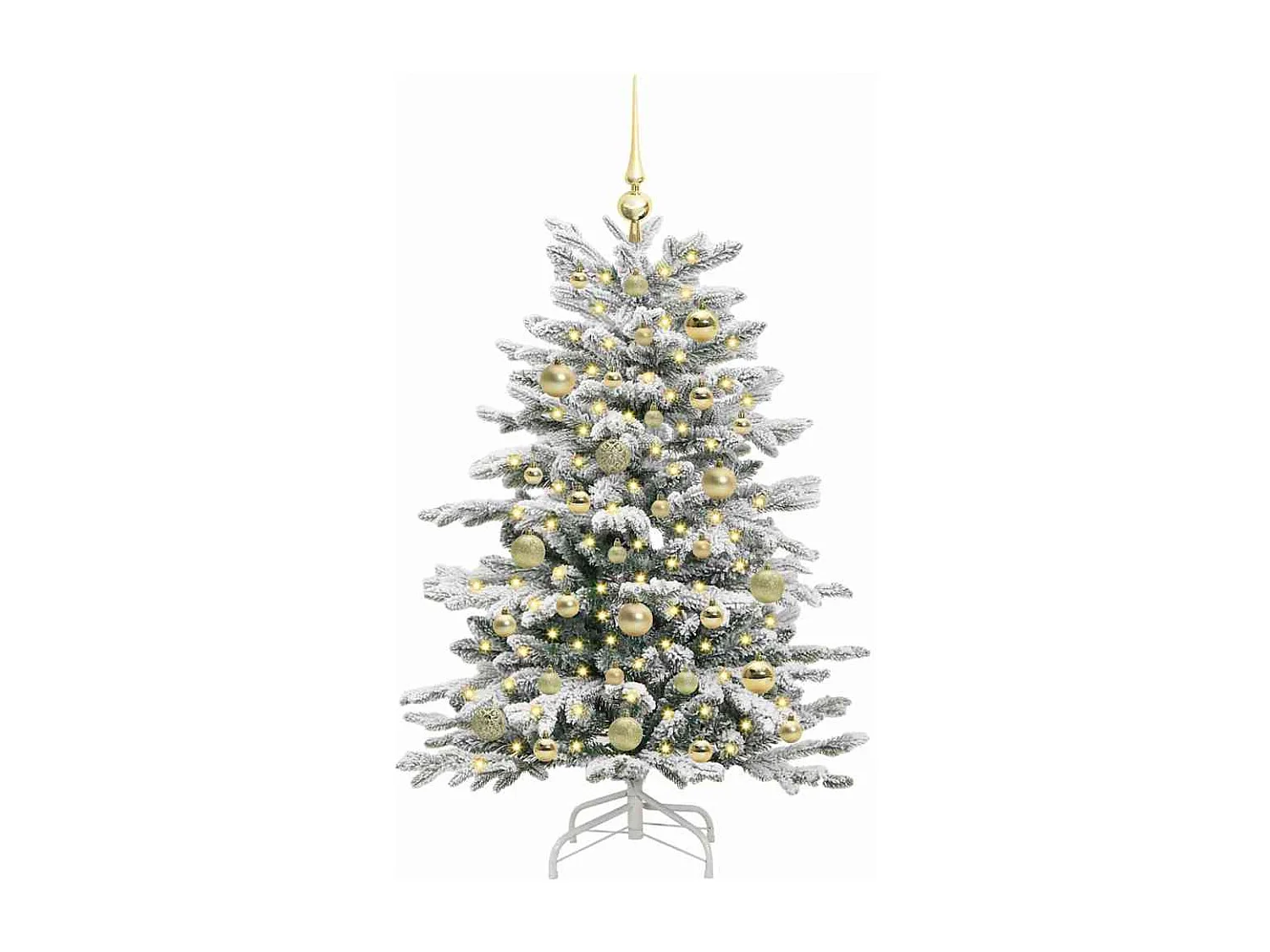 Albero di Natale artificiale con rami incernierati bianco 120 cm