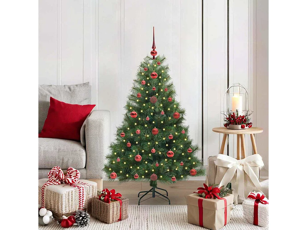 Sapin de Noël artificiel avec 150 LED Vert 120 cm PE et PVC