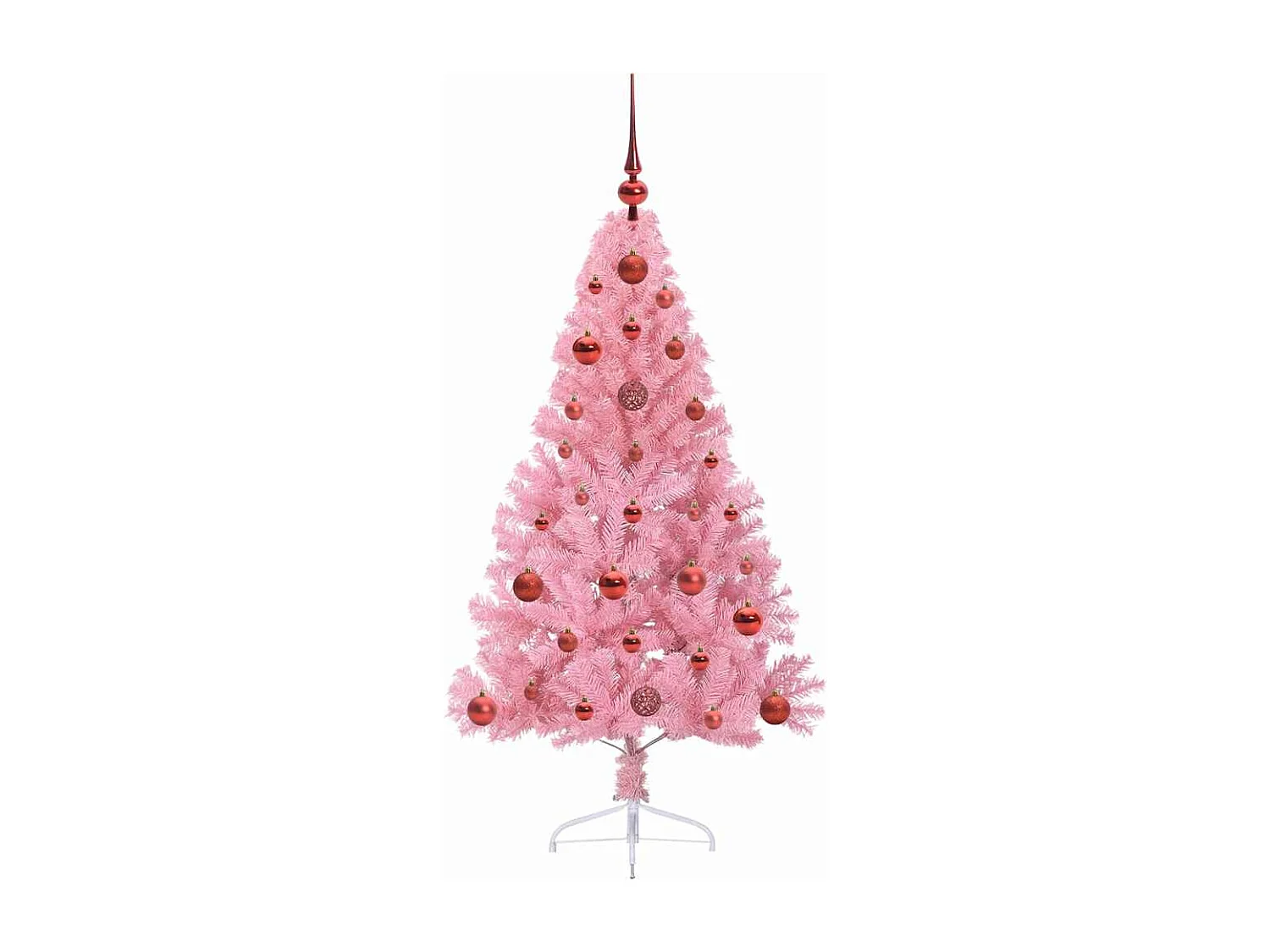 Künstlicher Weihnachtsbaum mit Beleuchtung, Rosa, 120 cm, PVC