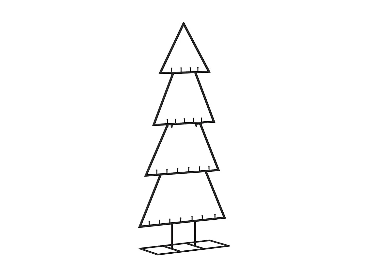 Albero di Natale in metallo per decorazione nero 125 cm