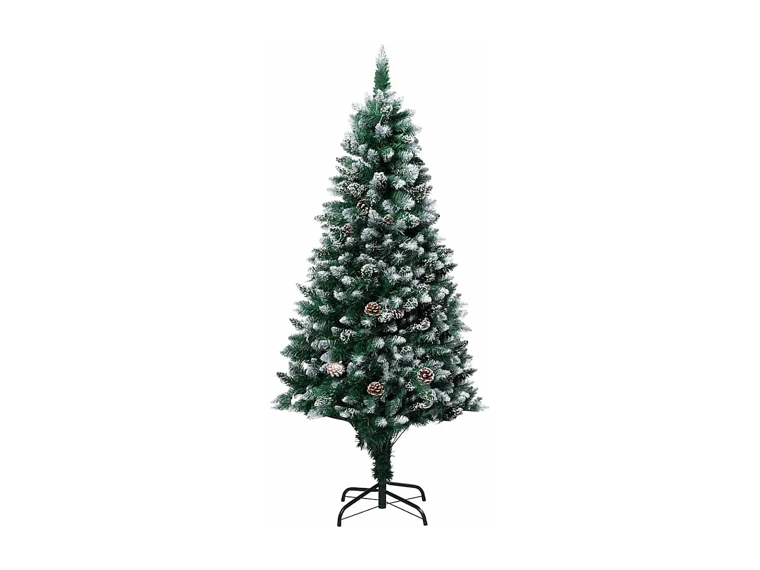 Beleuchteter künstlicher Weihnachtsbaum mit Tannenzapfen und Kugeln 240cm