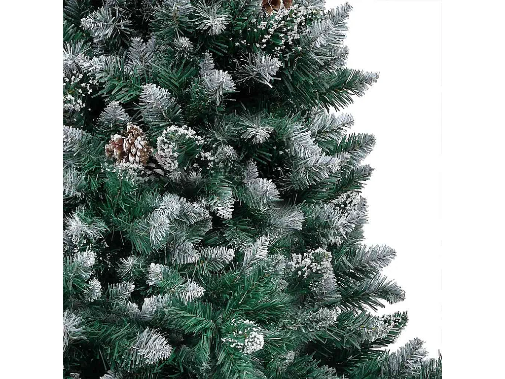 Beleuchteter künstlicher Weihnachtsbaum mit Tannenzapfen und Kugeln 240cm