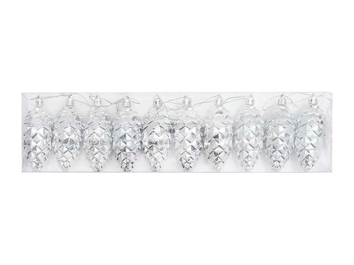 Boule de Pomme de Pin de Noël 40 pcs Argent