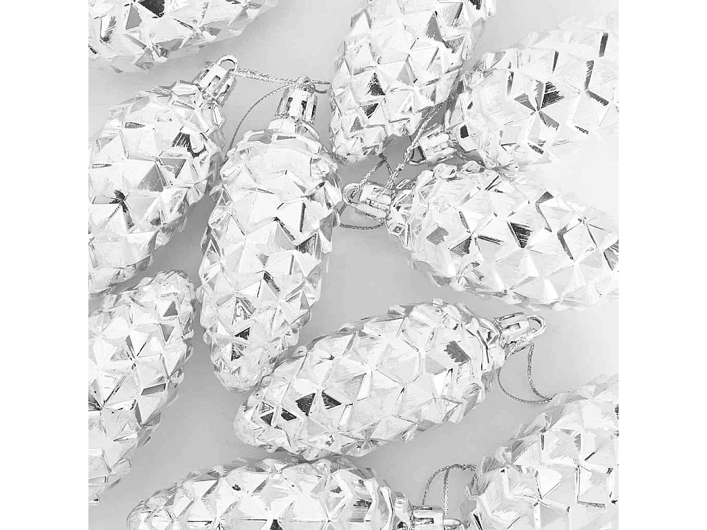 Palline di pigna natalizie 40 pezzi argento
