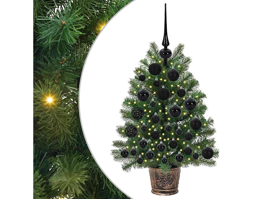 Albero di Natale artificiale con 150 LED Verde 75 cm PE e PVC