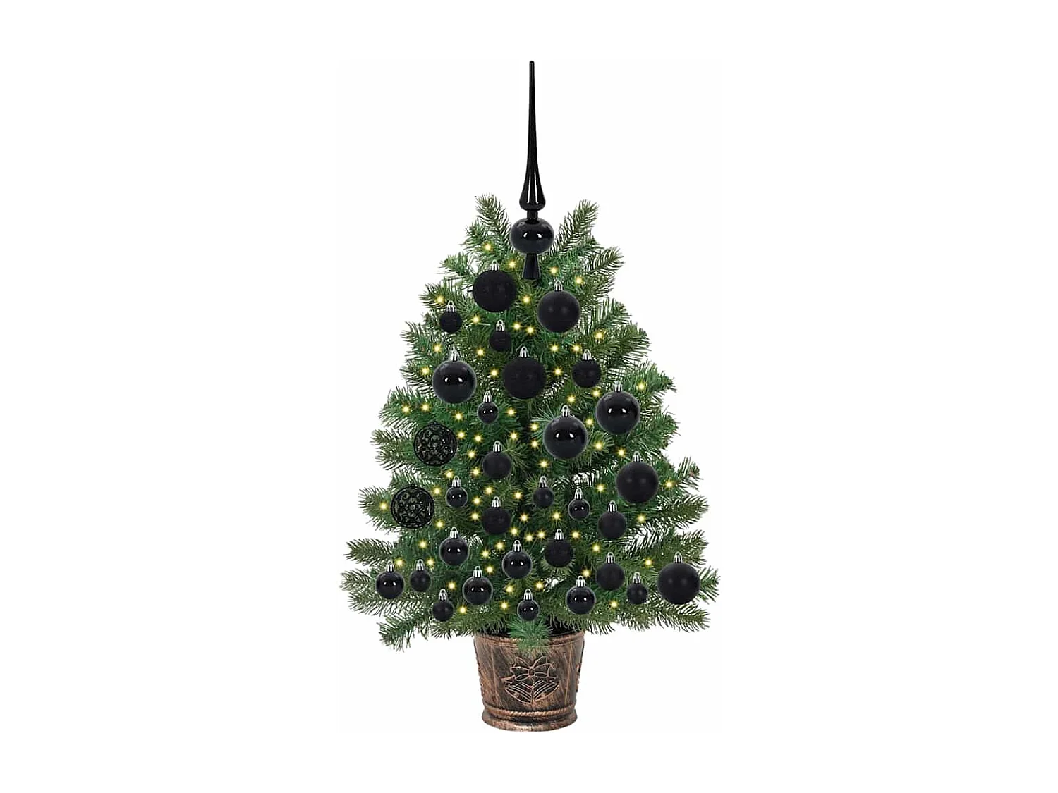 Albero di Natale artificiale con 150 LED Verde 75 cm PE e PVC