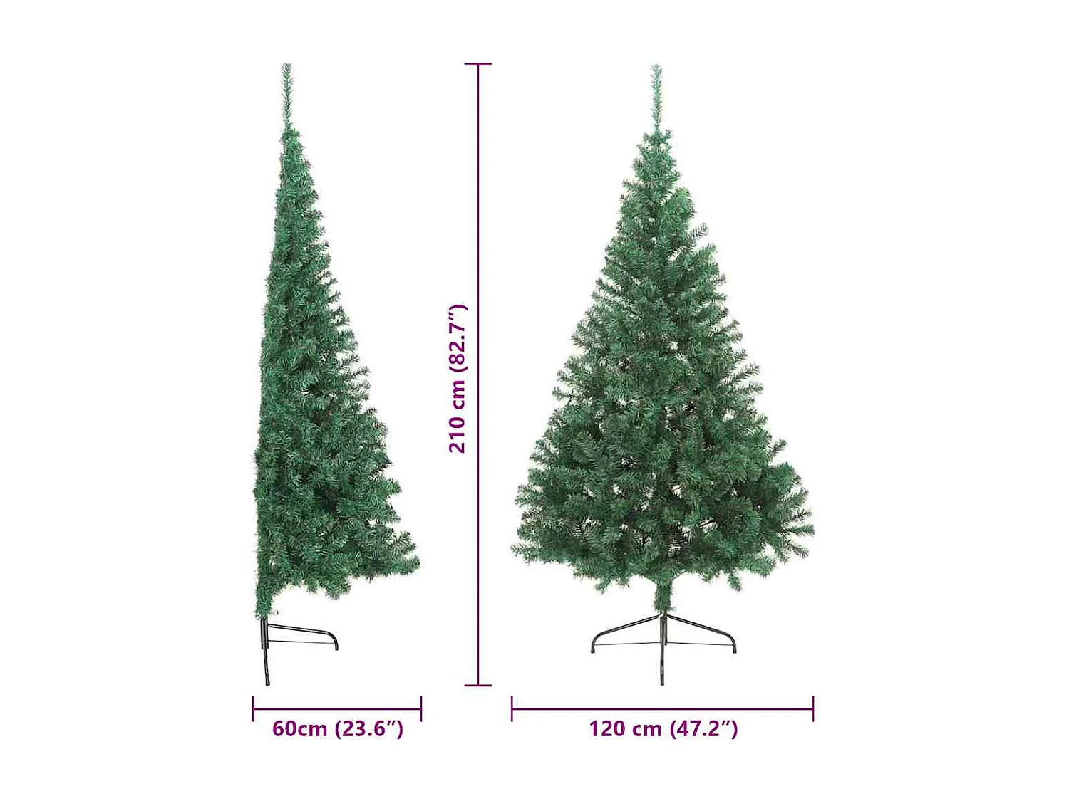 Sapin de Noël artificiel pré-éclairé Vert 210 cm PVC