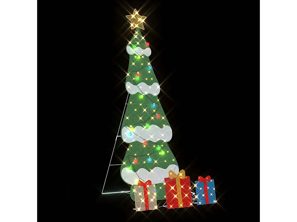 Sapin de Noël lumineux avec 3 boîtes-cadeaux 2D blanc chaud