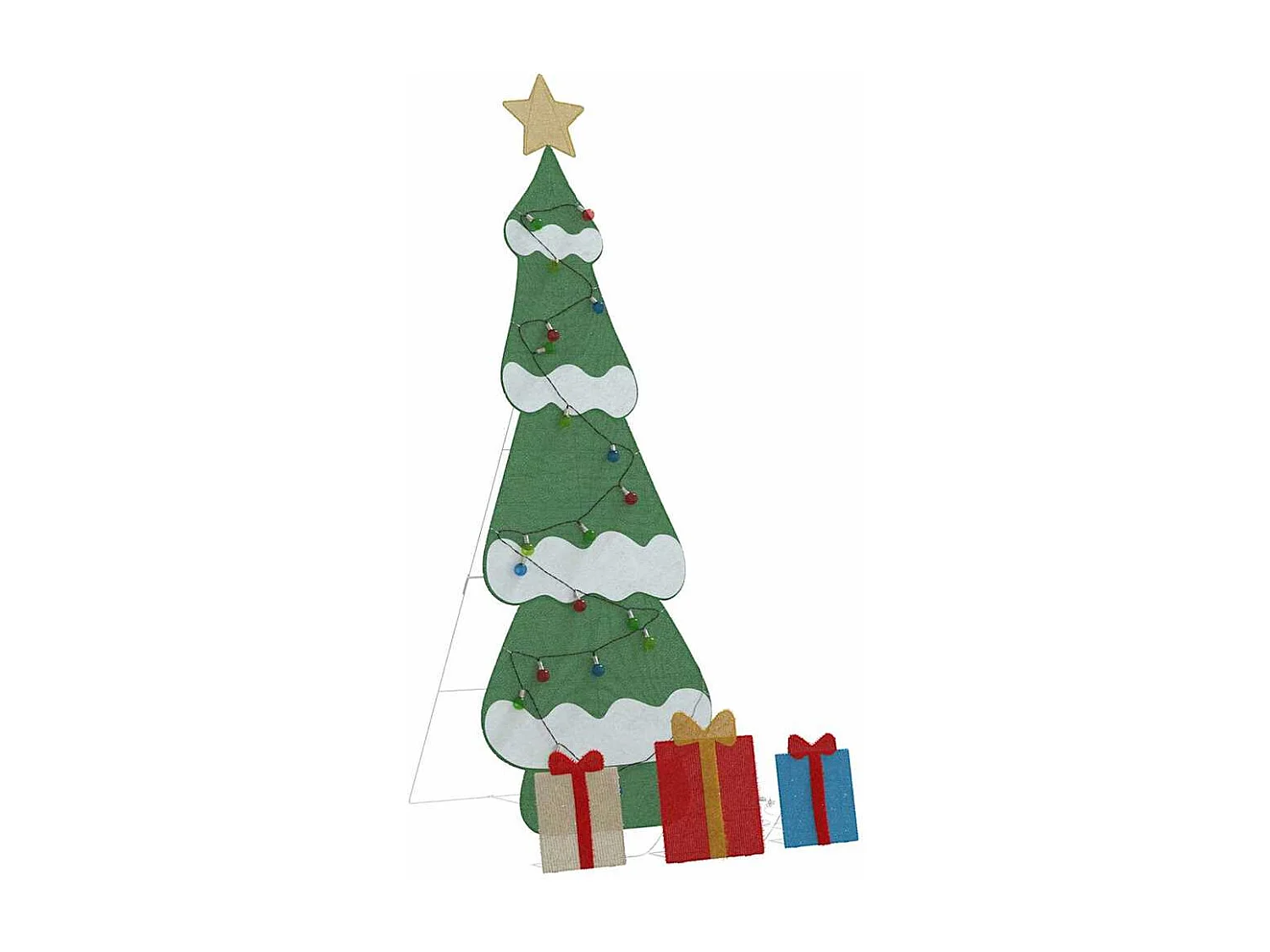 Sapin de Noël lumineux avec 3 boîtes-cadeaux 2D blanc chaud