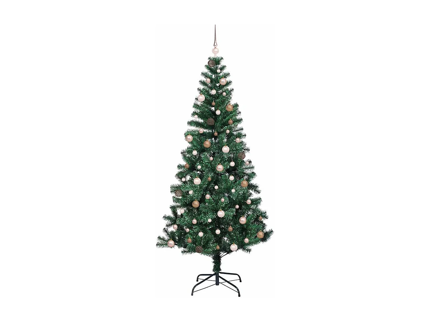 Künstlicher Weihnachtsbaum mit Beleuchtung, Grün, 240 cm, PVC und Metall