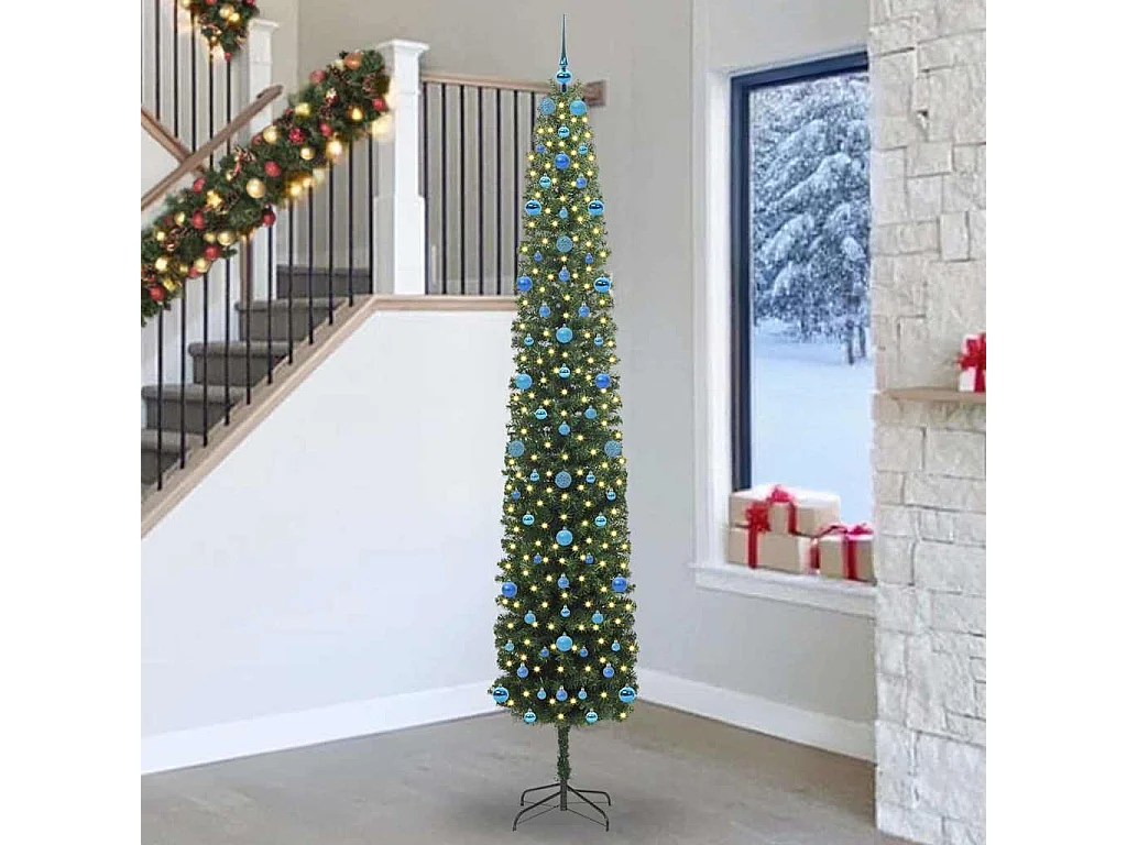 Albero di Natale artificiale Verde 270 cm PVC e acciaio e plastica