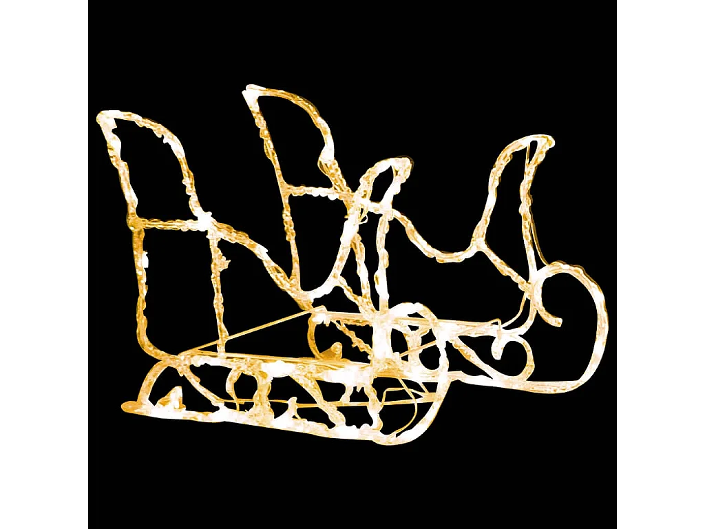 Décoration de Noël Rennes et traîneau 160 LED 130 cm Acrylique