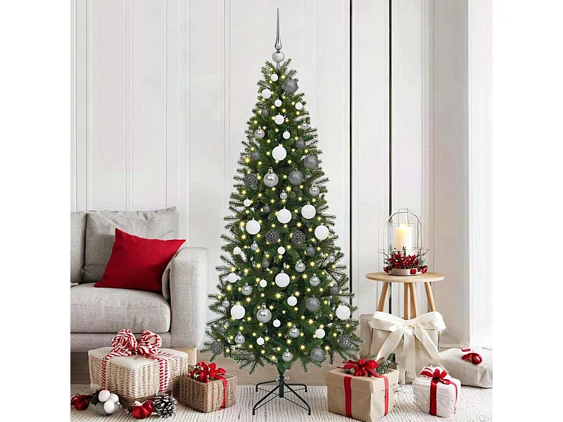 Kunstkerstboom met 300 LED's Groen 180 cm PE en PVC