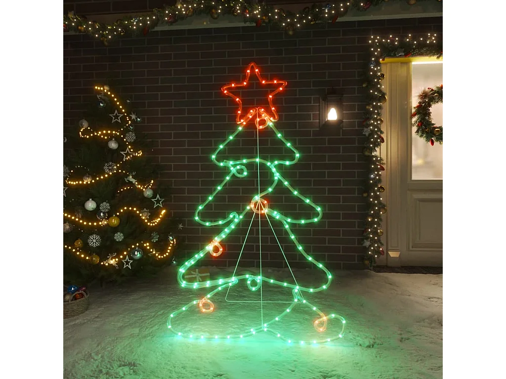 Kerstboomfiguur met 144 LED's 88x56 cm