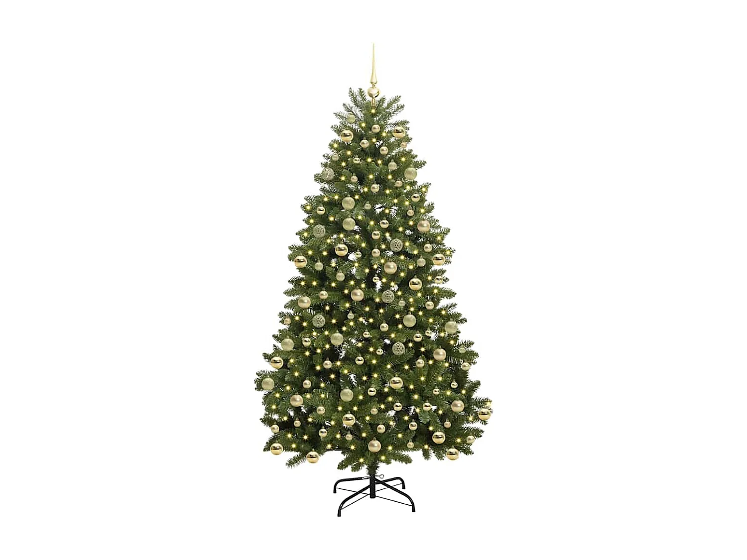 Albero di Natale artificiale con 300 LED Verde 210 cm PVC e metallo