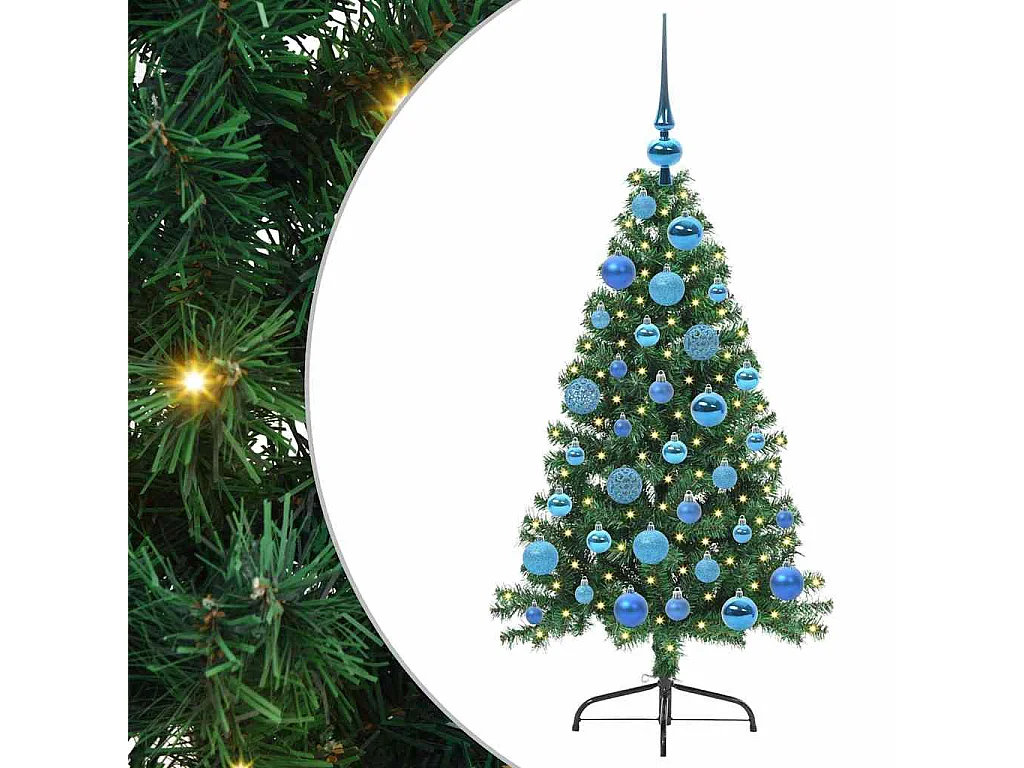 Sapin de Noël artificiel pré-éclairé Vert 120 cm PVC
