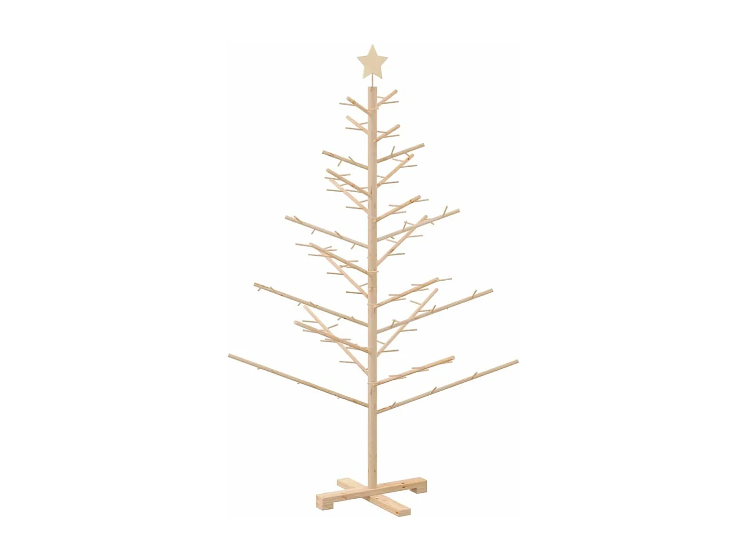 Natuurlijke houten kerstboom 150 cm massief grenenhout