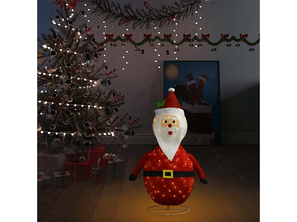 Decorazione natalizia Babbo Natale con LED, tessuto di lusso, 90 cm
