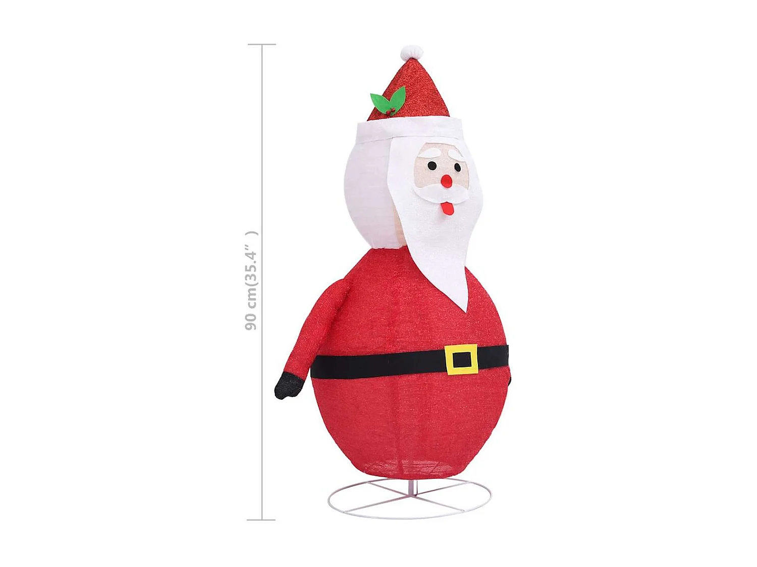 Decorazione natalizia Babbo Natale con LED, tessuto di lusso, 90 cm